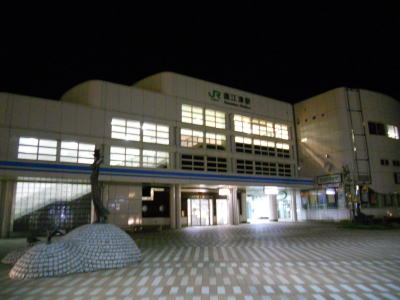 夜の直江津駅