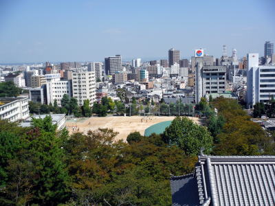 浜松城から見た浜松の町