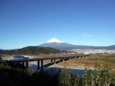 富士川から見た富士山